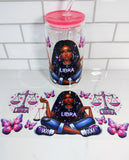 zodiac sign girls glass cup