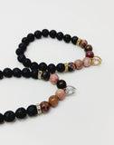 Lava / Rhodonite beaded Bracelets