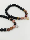 Lava / Rhodonite beaded Bracelets