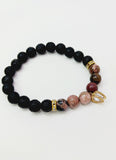 Lava / Rhodonite beaded Bracelets