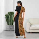 Black and leopard dress