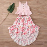 Pink 2 piece flower dress set