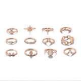 Ring set, Fashion gold ring set, different sizable rings