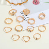 Gold ring set, mother Mary ring set