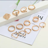 Gold ring set, mother Mary ring set