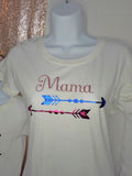 mommy, daughter, and son matching T-shirts