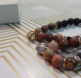 Lava / Rhodonite beaded Bracelets