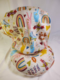 Satin hooded Travel Neck Pillow Blue Girl power, Pink Teddy, and Purple Flowers