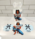 Zodiac Girls Glass Cups B NEW
