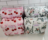 Paris and Cherry Valentine makeup bags