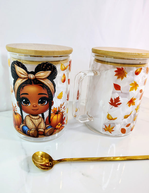 Girls Fall Glass Mugs