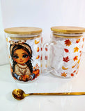 Girls Fall Glass Mugs