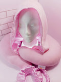 Satin hooded Travel Neck Pillow Blue or Pink