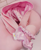 Satin hooded Travel Neck Pillow Blue or Pink