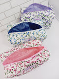 Floral Quilted Makeup Toiletry box bags