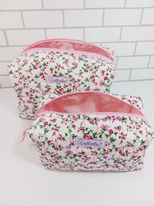 Floral Quilted Makeup Toiletry box bags