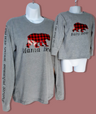 "Mama bear / Baby bear " matching long sleeve gray shirts