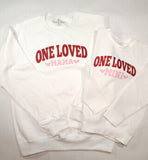 Matching One Loved Mama and Mini Valentine sweatshirts