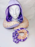 Satin hooded Travel Neck Pillow Blue or Pink