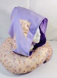 Satin hooded Travel Neck Pillow Blue or Pink