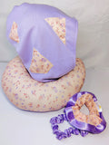Satin hooded Travel Neck Pillow Blue or Pink