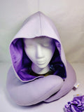 Satin hooded Travel Neck Pillow Blue or Pink