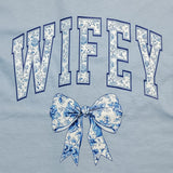 Wifey Floral Blue and Pink T shirt