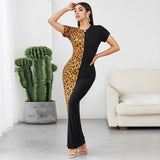 Black and leopard dress
