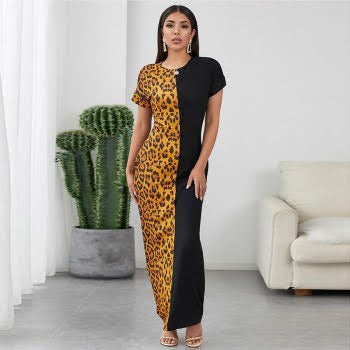 Black and leopard dress