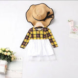 Long sleeve yellow matching mommy and me dress