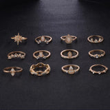 Ring set, Fashion gold ring set, different sizable rings