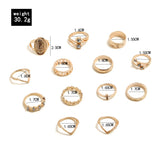 Gold ring set, mother Mary ring set