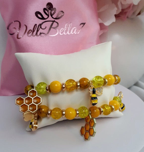 Honey Bee yellow stone bracelet