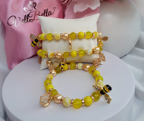 Queen Bee yellow stone bracelet